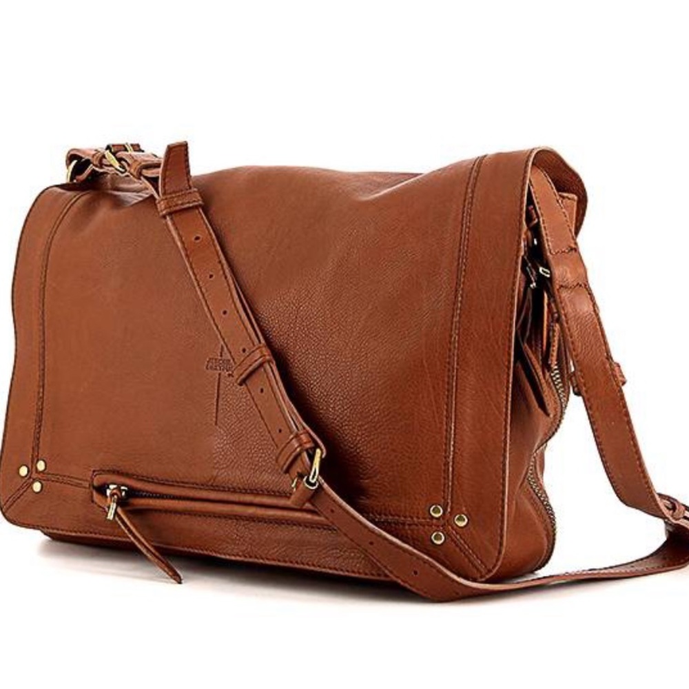 Jerome Dreyfuss Cognac Brown Leather Shoulder Bag